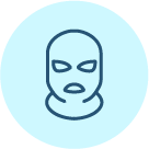 Burglar Icon on a celeste blue color circle